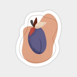 Modern Plum, Fruit illustration Sticker